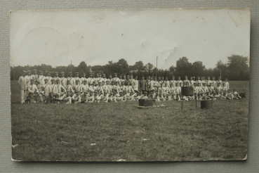 AK Lager Lechfeld / 1909 / Foto Karte / Soldaten / Uniform